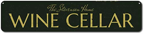 Lotusworld Plaque de Rue en métal pour Cave à vin Personnalisable 10,2 x 40,6 cm