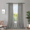 Melodieux Gardinen Grau Transparent Leinen Optik Vorhänge mit Ösen für Wohnzimmer Schlafzimmer, 2er Set 225x140cm