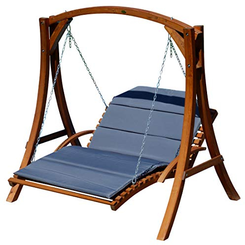 AS-S Design Hollywoodliege Hollywoodschaukel Macao-OD aus Holz Lärche ohne Dach von