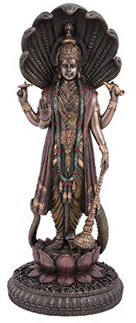 Riesiger Korb VB8 – Stehende Vishnu Idol Statue für Zuhause Pooja Zimmer – Lord Vishnu Gott Venkateshwara Narayan Avatar Spirituelle Vorzeigefigur für Tempel Mandir Puja Zimmer (Größe 31,5 x 12,5 cm)