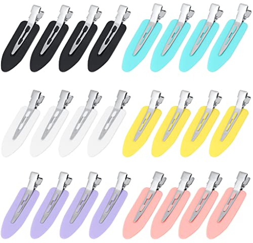 HTHL Pinzas para el cabello sin doblar, 24 piezas sin arrugas, pinzas para el pelo sin arrugas para niñas y mujeres, accesorios de peinado (multicolor)