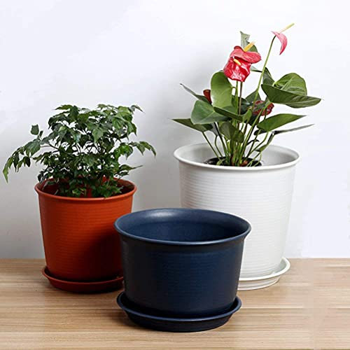 NICETOW Vasos para Plantas de plástico Colorido Plantador Espessamento Resina Vaso de viveiro de Flores Vasos de jardim para Plantas Vaso de Flores com Meio de palete (Azul)