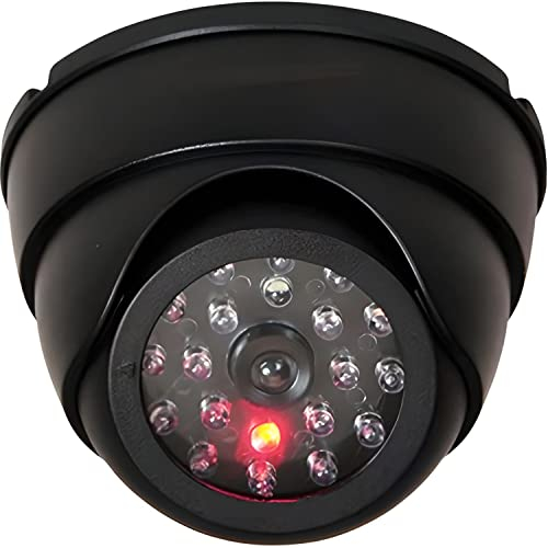 Retoo Schwenkbare Dummy Kamera für außen und innen, Drahtlose CCD Kamera mit Blinkendem LED, Wetterfest Sicherheitskamera, Fake Camera für Zuhause und Büro Überwachung, Attrappe (Schwarz)