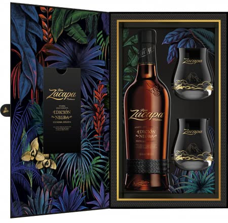 Zacapa Edition Negra Coffret Floral 2 verres - 70cl -40 °