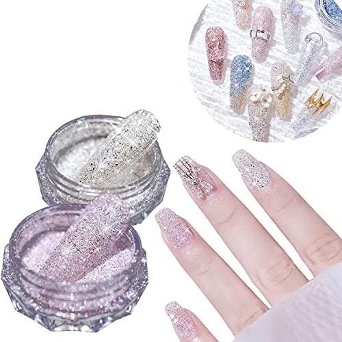 Cenlang Nail Art Mirror Pigment Powder Nail Glitter Rose Gold Shining Chrome Powder (A, One Size)