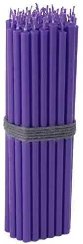 NKlaus - 50x Stabkerzen violett Tropffrei Rußfrei dünn L 16cm Premium Paraffinwachs 36113