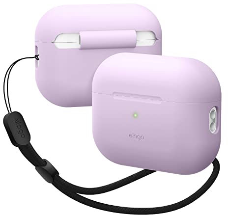 elago Cover Silicone Compatibile con Apple AirPods Pro 2a Generazione Custodia Case (2022), Laccetto da Polso Incluso, Custodia Protettiva, LED Anteriore Visibile, Supporta Ricarica Wireless (Lavanda)