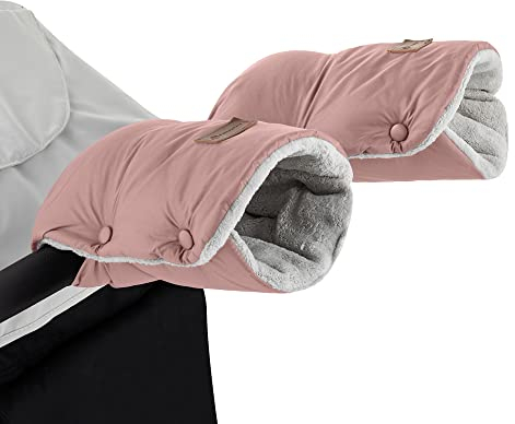 Petite&Mars Handwärmer für Kinderwagen Jasie * Handwärmer * Handschuhe * Handwärmer für Kinderwagen, Buggy und Autositz * Warrm * Wasserdicht * Winddicht (Dusty Pink)