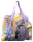 LEAFOREST Große Strandtasche mit Reißverschluss, leichte Netztasche für Schwimmbad, Sandspielzeug (lila)