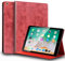 Gexmil Custodia per iPad 10.2 Pollici Case,9a/8a/7a Generazione(2021/2020/2019) Custodia in Pelle Vera con Sospensione e Accensione Automatica,Supporto Regolabile,Anti-impronte,Rosso di Cera d'olio
