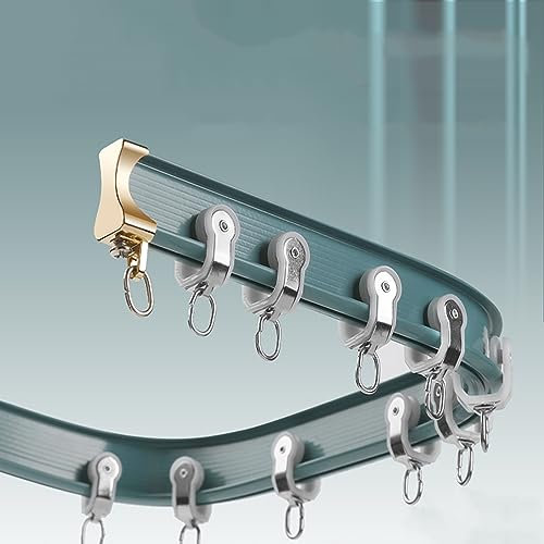 V3VOGUE Biegbare Vorhangschiene Mit Mehrfachrolle, Aluminium Gardinenschiene Mit Deckenbefestigung, Wandmontage, Robuste L-/U-förmige Faltbare Raumteiler Schiene Gardinenstange