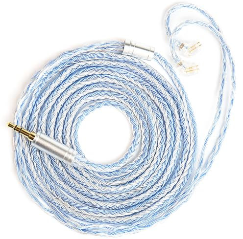 KBEAR ST16 Plus abnehmbares IEM-Kabel, 16-adrig, 5 N, OCC, versilbert, langes In-Ear-Kopfhörerkabel für HD414, HD650, HD600, Tin Audio T2, T2, Pro, T3, T5, Westone, TFZ, Kinera, Shozy Simgot (TFZ 3,5