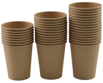 Enpack 1000 Kaffeebecher 80mm Braun - ökologisch abbaubare einweg kaffeetassen 200ml/8oz - Hitzebeständige to Go Becher - Recycelbare cafe to go becher für Kaffee/Tee