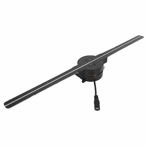 Goshyda 3D-Hologramm-Ventilator, 2000 X 224 Auflösung, 224 LED-Perlen, 3D-Effekt, Anpassen, Video, Bildbearbeitung, WiFi-Steuerung, Fernbedienung, Holografische Werbemaschine (EU-Stecker)