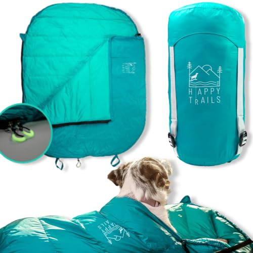 Ultralight Dog Sleeping Bag for Backpacking-Outdoor Dog Bed for Hiking-Packable Sleeping Bag for Dogs-Dog Travel Bed (Glacial Blue | Large)