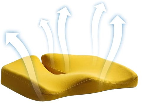 Smileshiney Schaumstoff-Pad, dickes Schaumstoffkissen zur Linderung von Steißbeinbeschwerden – rutschfeste Steißbeinentlastung, Stuhlkissen, dicke Kissen für Bürostühle, Auto, Rollstuhl