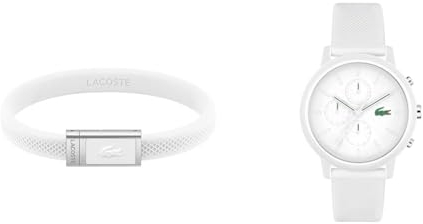 Lacoste Chronograph Quarz Uhr für Herren mit Weisses Silikonarmband - 2011246 Silikonarmband für Damen Kollektion 12.12-2040064