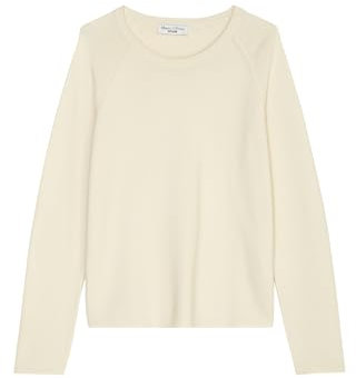 Marc O'Polo Denim Damen Pullover aus Bio-Baumwolle mit Rundhalsausschnitt, Beige (Chalky Sand), M