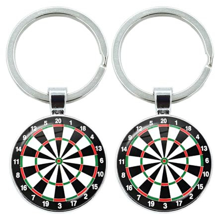 Hugwish Dartscheibe Schlüsselanhänger 2pcs, Dart Geschenke für Männer, Geschenke für Dartspieler, Dart Geschenk, Dart-Geschenke, Dart Deko
