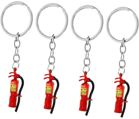 Cabilock 4 Stück Feuer Schlüsselanhänger Feuerwehrmann Anhänger Schlüsselanhänger Feuerwehrmann Abschlussgeschenk Hängender Feuerwehrmann Schlüsselanhänger Autoschlüsselhalter