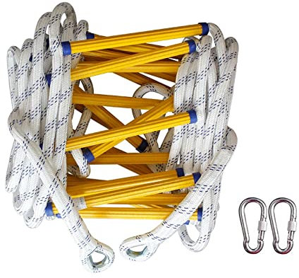 Strickleiter, Sicherheitsleiter, Fluchtstrickleiter 3-stöckig, Not-Feuer-Fluchtstrickleiter Schwer entflammbare Sicherheitsstrickleitern/20M/65.6Ft