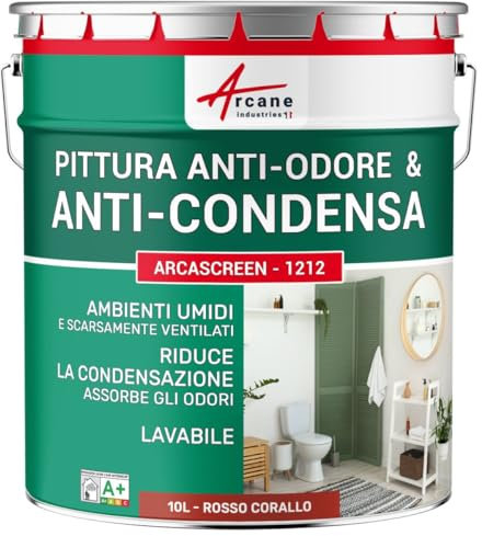 ARCANE INDUSTRIES Peinture Anti Condensation, Anti Odeur, moisissure - 10 L Rouge Corail - RAL 3016