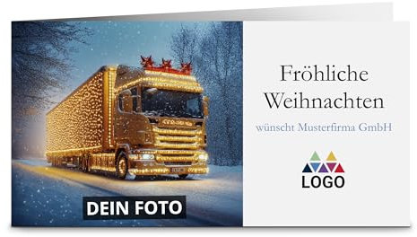 printplanet® – Personalisierte Weihnachtskarte mit eigenen Fotos bedrucken lassen - Weihnachtskarten selbst gestalten – Motiv: Modern