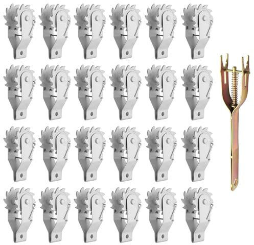 Amoskey Electric Fence Wire Strainer with Handle, Wire Fence Tension with Compression Clip for Farm, Electric Fence Insulators, Garden, Orchard Fence (24 pcs Wire Strainer + 1 Handle)