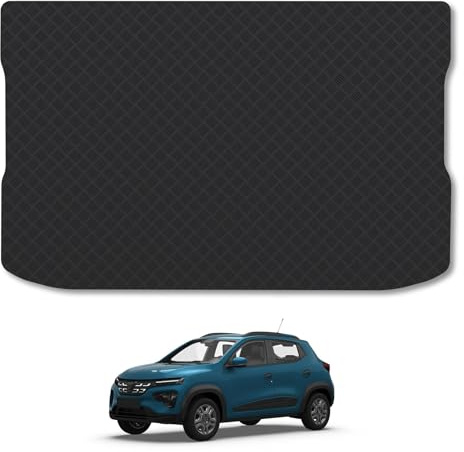 3mm Rubber Boot Liner for Dacia Spring (2024+) Boot Mat Protector Anti-Slip Durable Waterproof CAD Laser Cut Tailored Fit Pet Dog Friendly Accessory Black All-Weather Protection Water-Resistant