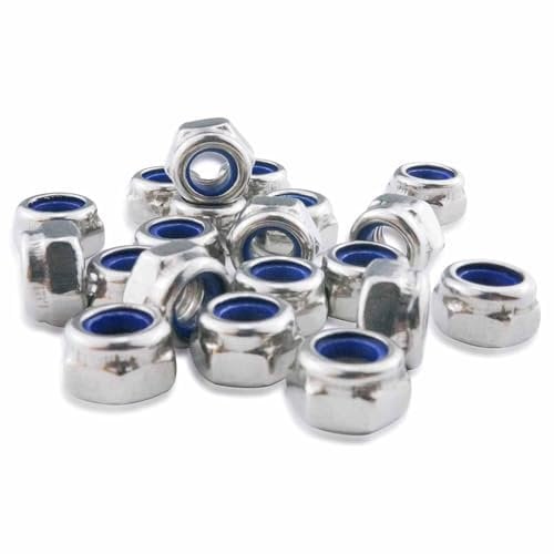 M6 Nyloc Nuts, 6mm Locking Nuts, (Pack of 20) A2 304 Stainless Steel Hex Nuts, Nylon Insert Lock Nuts, Self-Locking Nut for Bolts & Screws, DIN 985