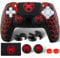 PlayRealm Silicone Skin Cover Sticker x 1 & Extender Grips x 2 for PS5 Controller Spider Web