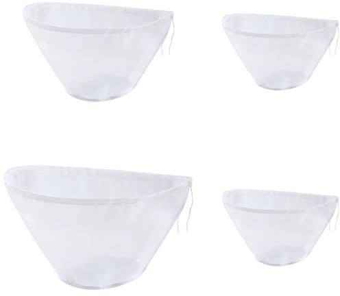 TRKETK 4 Pcs Filter Strainer Bags Cheese Cloths Bags Reusable Filter Cloth Cold Brew Bag Bowl-Shaped Nylon Nut Milk Bag for Cooking Yogurt Nut Milk Oat Milk Almond Cheese Food Straining