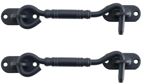 MOOCHE Sturmhaken, Edelstahl Hakenverschluss Torhakenschloss(2PCS) | Solide Edelstahl Kabinenhaken Riegel mit Schrauben Haken und Augensperre für Fenster Scheunen Kabine Schiebetüren Schuppen