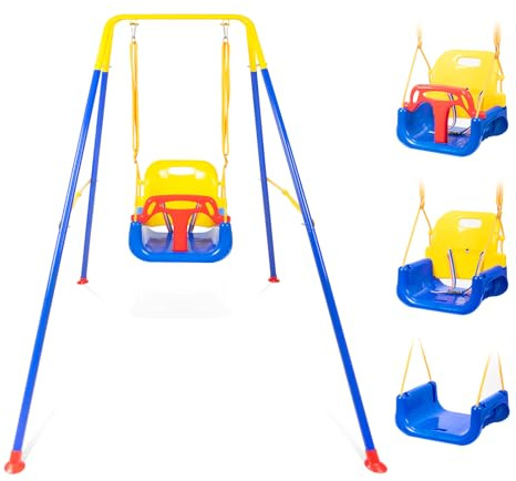 Columpio infantil 3 en 1, columpio para bebé con 4 sacos de arena para interior/exterior (jardín, parque infantil y hogar), columpio para bebés al aire libre 3 en 1, columpio de alta calidad, columpio