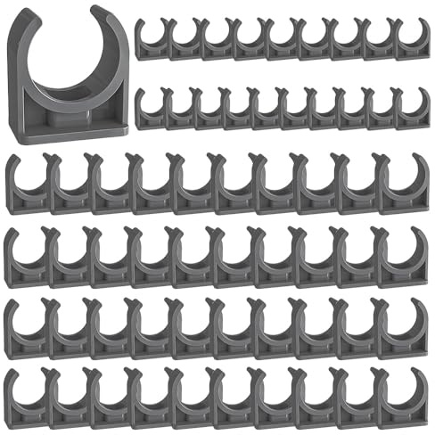 TONGIHS 60 Piezas Abrazadera de tubo, para Tuberías de plástico, Gris