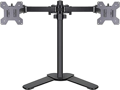 TV Wall Bracket Table Top TV Stand, Dual Monitor Stand Fit 10-27 Inch Flat Screen, Holds 2 Screens, Heavy-Duty Fully Adjustable Arms, Max 100x100mm TV Stand