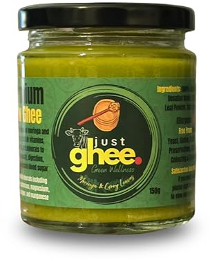 Just Ghee Moringa & Curry Leaves Ghee | Plant-Infused Cow Ghee | Traditionally Slow-Infused | Gentle | Everyday Wellbeing Support | 150g