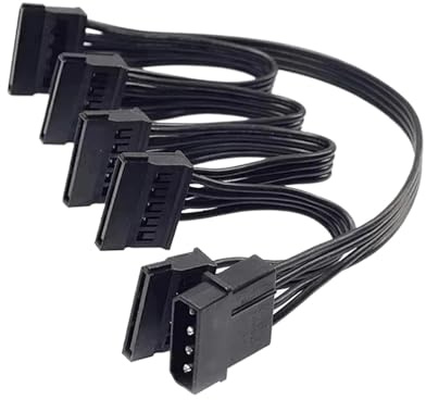 5 Pin Power Cable: 4 IDE Molex to 1-5 Port 15 SATA Adapter for HDD SSD PC Server DIY ESSEIEIE(1 to 5)