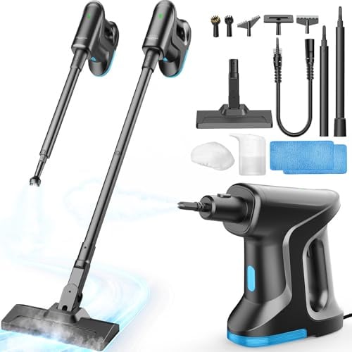 Limpiador a Vapor, Mopa Vapor Desmontable se Calienta en 15s, 145℃ Limpieza al Vapor sin Productos Químicos, Steam Cleaner Portátil para Parquet Azulejos Juntas Ventanas Cuartos de baño Cocinas