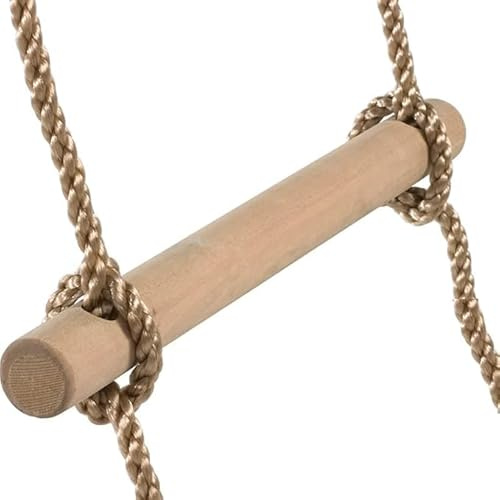 Everest's Toys Schwedenwand-Seilleiter 2,0 m - Langlebige Kletterleiter aus Holz mit Federhaken - Outdoor & Indoor Spielplatzzubehör für Hinterhofbäume und Dschungel-Fitnessstudios