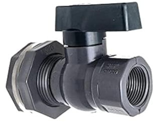 Van Enterprises Rain Barrel Garden Spigot Kit - 3/4 Full Port PVC Ball Valve with Bulkhead Fitting Adapter