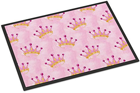 Caroline 's Treasures Watercolor Prinzessin Krone auf Pink Innen-Fußmatte, 45,7 cm H x 68,6 cm W, Multicolor