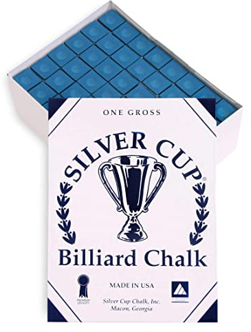 Silver Cup Billiard Premium Chalk, 144 PCS, Blue