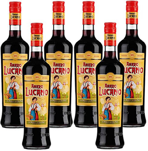 Multipack 6 Pz Amaro Lucano Tradizione Italiana Amari Liquore a Base Di Erbe