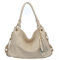 FiveloveTwo Dame Top-Handgriff Tasche Schultertasche Satchel Handtaschen Tote Taschen Geldbörse Beige