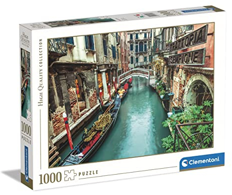 Clementoni 39458 Kanal in Venedig – Puzzle 1000 Teile ab 9 Jahren, buntes Erwachsenenpuzzle mit kräftigen Farben, Geschicklichkeitsspiel für die ganze Familie, schöne Geschenkidee