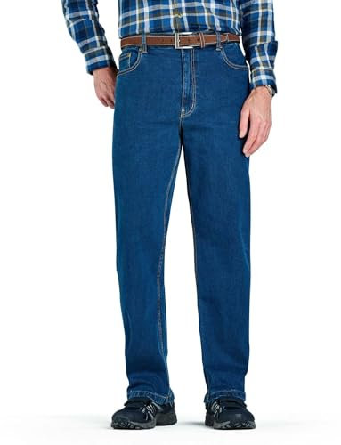 Chums Men's Denim Jean in Stretch Fabric Side Elasticated Waistband for Comfort Stonewash Finish Blue 46W / 29L