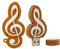 4GB Musique Note Forme des clefs USB, Stylo Drive Memoria Flash Reste pendrives Disque Flash USB clé USB u Disquette clé USB USB 2.0 Pen Drive pendrive (Brown White)