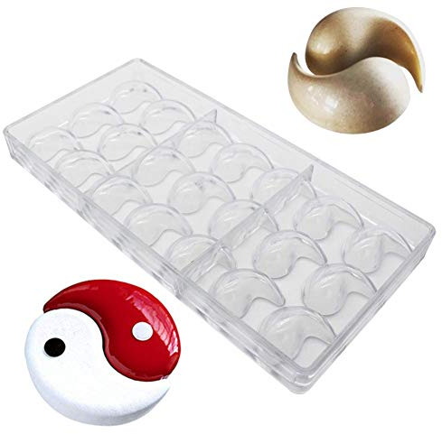 DUBENS Tai Chi Wassertropfen Fisch Schokolade Mold Polycarbonat Klatsch Schokolade Mould Chinesischen Stil Backen Formen Candy Form mond Yin und Yang
