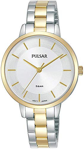 Pulsar Quarz Damen-Uhr Edelstahl mit Goldauflage - bicolor mit Metallband PH8476X1